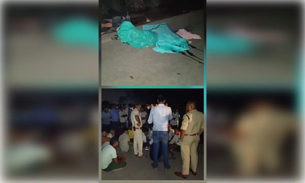 अज्ञात वाहन की टक्कर से महिला की मौत, चार घंटे चक्काजाम