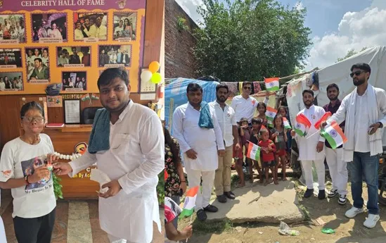 गरीब बच्चों एवं एसिड अटैक पीड़ित महिलाओं के साथ मनाया स्वतंत्रता दिवस