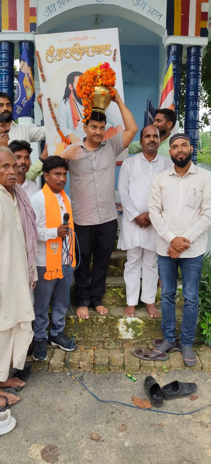 बेवाना क्षेत्र में निकाली गई संत शिरोमणि गुरु रविदास जी की कलश वंदन यात्रा 