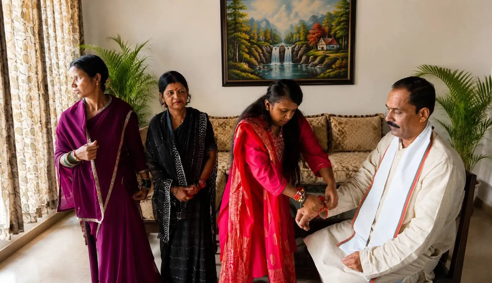 रक्षाबंधन पर सपा जिलाध्यक्ष तनवीर खां के बहनों ने बांधी राखी