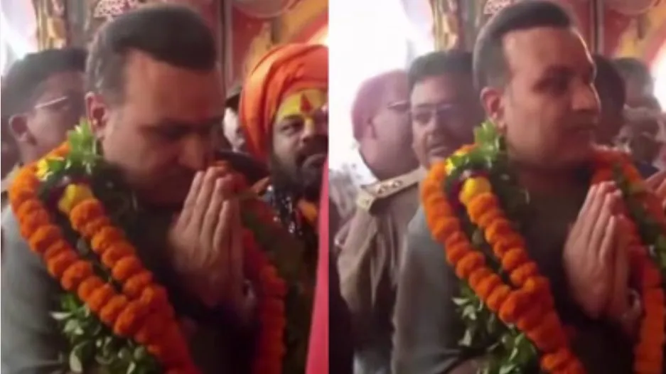 अयोध्या में वीरेंद्र सहवाग ने किए रामलला के दर्शन, हनुमानगढ़ी में भी टेका माथा