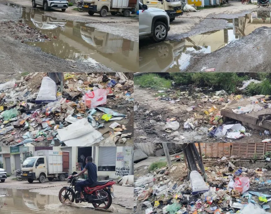 माल गोदाम-मधुवन कॉलोनी मार्ग पर जलभराव, समाधान की मांग 