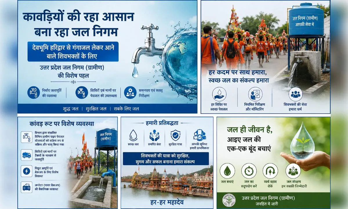 कांवड़ियों की राह आसान बना रहा जल निगम, पेयजल आपूर्ति के लिए किए व्यापक इंतजाम