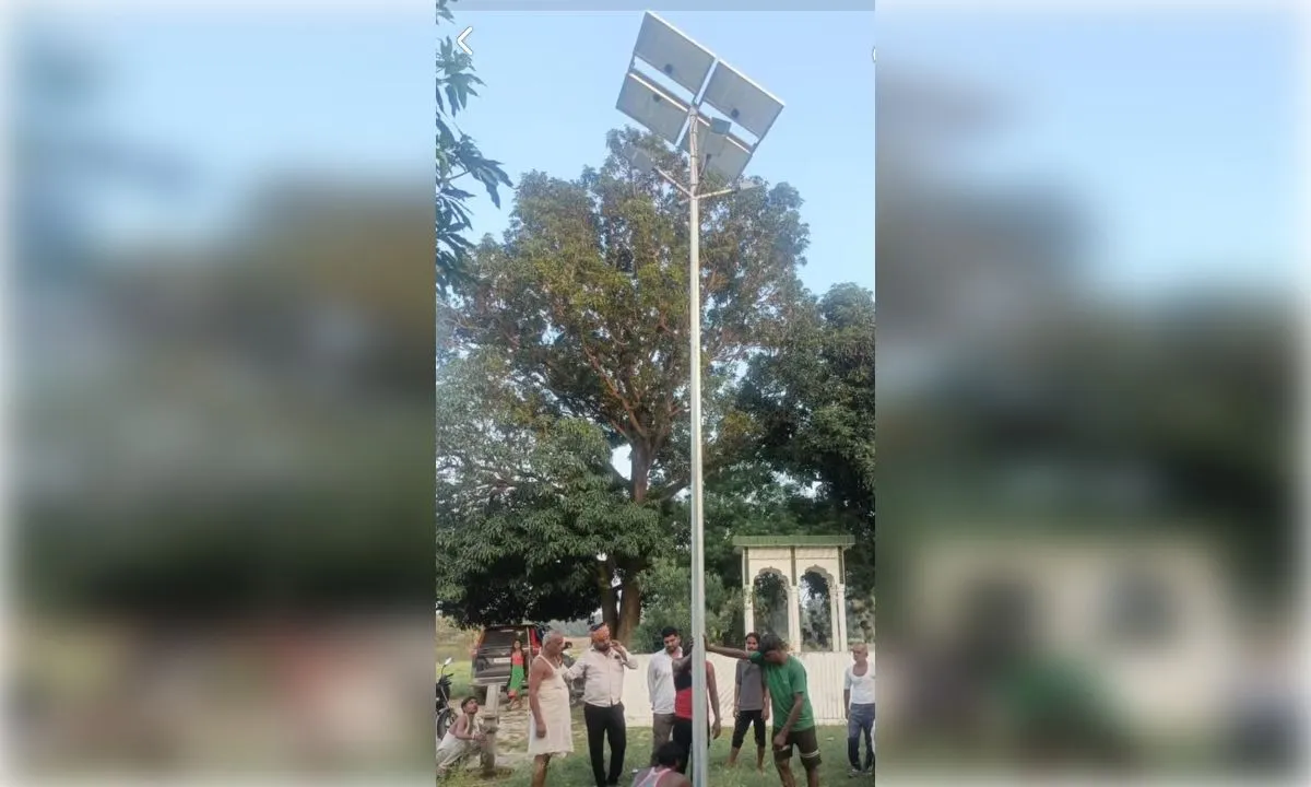 शहीद अमरेंद्र बहादुर सिंह स्मारक पर लगी सोलर स्ट्रीट लाइट