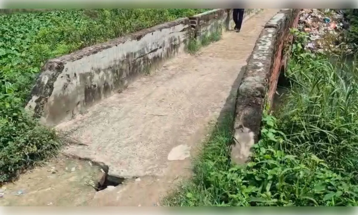 जर्जर पुल दे रहा हादसे को दावत, ग्रामीणों ने नए पुल के निर्माण की मांग