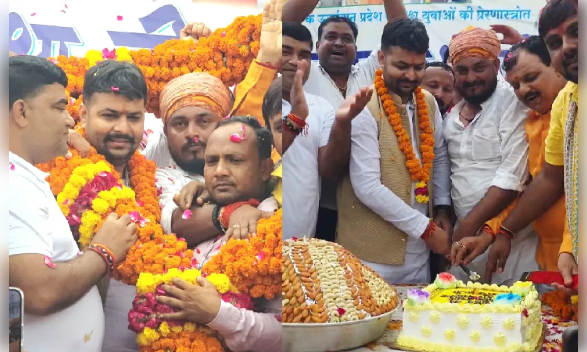 भाजयुमो प्रदेश अध्यक्ष डॉ. रोहित मिश्रा का निगोहां में भव्य स्वागत 