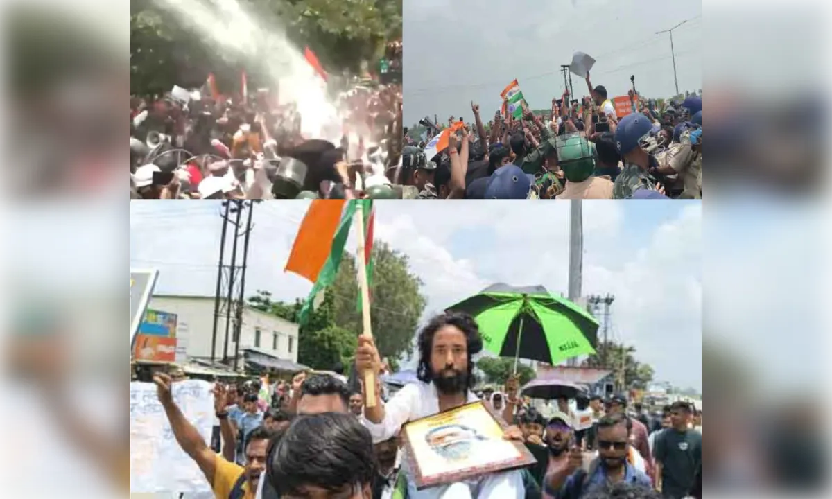 विधानसभा घेराव में वाटर कैनन और लाठीचार्ज से रोकने की कोशिश