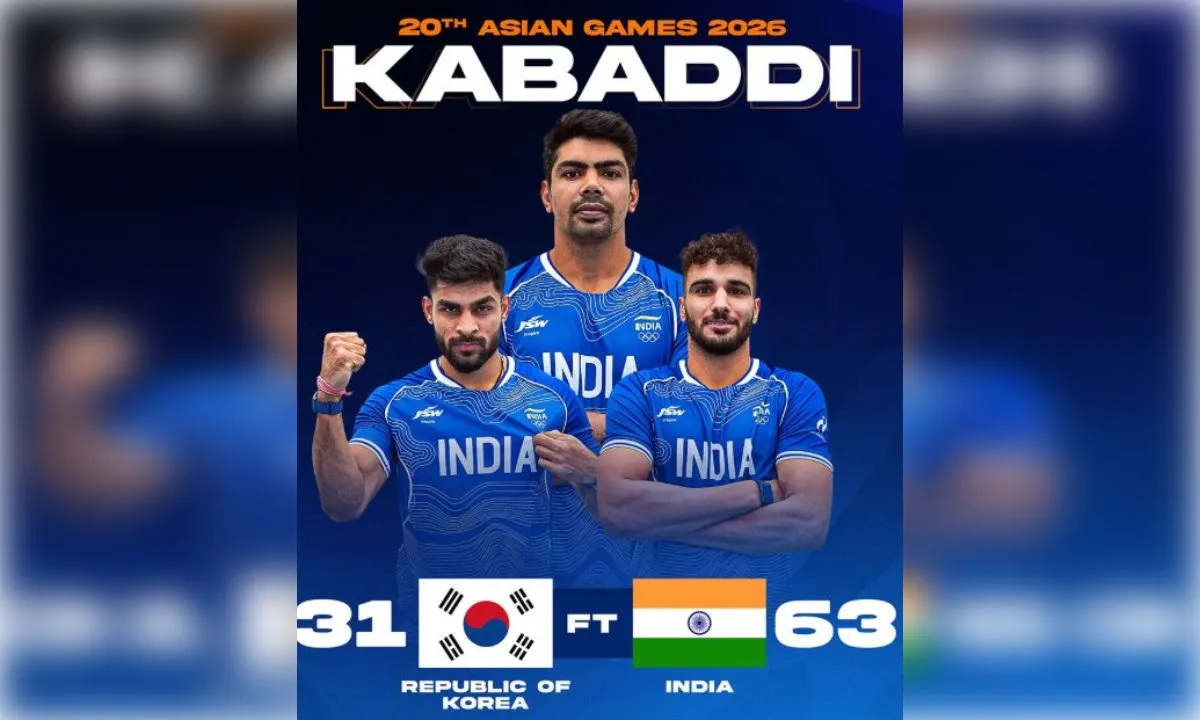 एशियाई खेल: भारत ने दक्षिण कोरिया को 63-31 से हराया