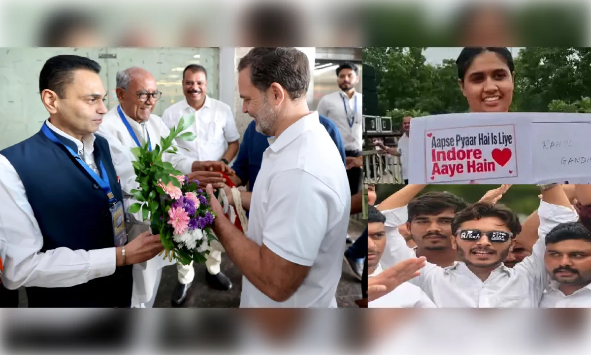 इंदौर पहुंचे राहुल गांधी,‘छात्रों की गूंज’ में युवाओं से करेंगे संवाद