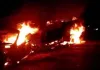 डीसीएम की टक्कर से कार में लगी आग, दूल्हा समेत चार जिंदा जले
