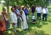 ड्रोन से छिड़काव कर किया पेड़ी और पौधों को रोग एवं कीट से बचाव  