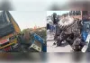 तेज रफ्तार ट्रक ने ईंटों से भरे ट्रैक्टर-ट्रॉली को मारी जोरदार टक्कर, चालक की मौत 