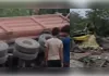लखनऊ में तेज रफ्तार का कहर, दुकानों पर चढ़कर पलटा बेकाबू डंपर, दो घायल
