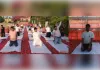 योग सप्ताह के तृतीय दिवस अमृत सरोवर अंम्हेड़ा में हुआ योगाभ्यास
