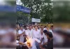 दिल्ली छात्र आंदोलन के समर्थन में अजमेर कांग्रेस का प्रदर्शन, पीएम मोदी का पुतला फूंका