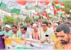 शहर कांग्रेस ने निकाली सदबुद्धि पदयात्रा 