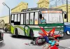 कटरा घाट पुल पर रोडवेज बस-बाइक की भीषण टक्कर, 2 गंभीर; लखनऊ रेफर