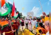 तिरंगा यात्रा का सैकड़ों लोगों के साथ किया जोरदार स्वागत