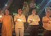 अमावस्या पर ओमघाट मे  डीएफओ जीडी मिश्रा ने की गंगा आरती, भक्तों ने किया दीपदान 