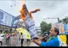 रालोद छात्र सभा ने फूंका अखिलेश का पुतला