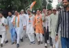 राहुल गांधी के खिलाफ एफआईआर के विरोध में कांग्रेस का प्रदर्शन