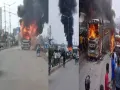 पटना: सड़क हादसे के बाद बवाल, प्रदर्शनकारियों ने फूंके प्रशासन के वाहन