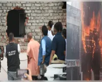 लखनऊ स्टडी सेंटर अग्निकांड: सीएम योगी ने किया घटनास्थल निरीक्षण