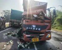 अमेठी: ट्रक-डीसीएम की भीषण टक्कर, वाहन में फंसे चालक की मौके पर मौत