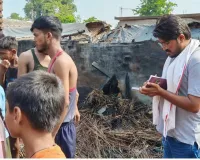 नब्बूपुरवा में भीषण अग्निकांड,नवविवाहित बेटे के घर का सामान जलकर राख