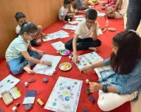 खुशियों की पाठशाला में ब्लॉक प्रिंटिंग एक्टिविटी का आयोजन   