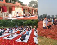 नेहरू स्टेडियम में सामूहिक योगाभ्यास, योग सप्ताह के छठे दिन उमड़ी भीड़