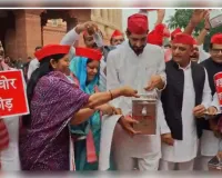 दानपेटी लेकर संसद पहुंचे सपा सांसद, राम मंदिर चढ़ावे को लेकर सरकार पर लगाए आरोप