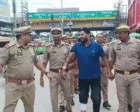 मुठभेड़ में पकड़े गए हिस्ट्रीशीटर का निकाला गया पैदल जुलूस