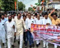 कांग्रेस ने सद्बुद्धि पद यात्रा निकालकर किया श्रीराम मंदिर चढ़ावा प्रकरण के निष्पक्ष जांच की मांग