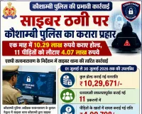 साइबर ठगी के शिकार लोगों के लिए राहत बनी कौशाम्बी पुलिस, 11 पीड़ितों के खातों में लौटाए चार लाख से अधिक