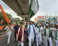 लखनऊ में दिखी एकजुटता, भगवामय महौल के बीच जोरदार स्वागत