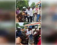 मुख्यालय वापस जा रहे हैं सीएमओ का रुकी गाड़ी, घायलों को सीएचसी भिजवाया 