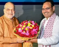 गृह मंत्री अमित शाह उदयपुर पहुंचे, मुख्यमंत्री भजनलाल शर्मा ने किया स्वागत; चित्तौड़गढ़ को देंगे सौगात