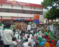 किसान नेता को कोतवाली में बैठाने पर भड़के कार्यकर्ता, दिया धरना