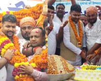 भाजयुमो प्रदेश अध्यक्ष डॉ. रोहित मिश्रा का निगोहां में भव्य स्वागत 