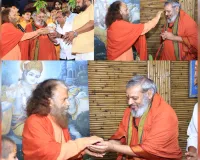 स्वामी वेदविद्यानन्द ने स्वामी चिदानन्द से की भेंट, हुआ स्वागत
