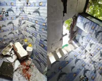 राती प्राथमिक विद्यालय के जर्जर शौचालय की छत का हिस्सा गिरा