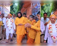 परमार्थ निकेतन में गौवत्स राधाकृष्ण के आगमन पर भव्य स्वागत