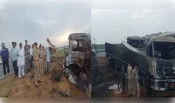 राजस्थान के दौसा में दिल्ली-मुंबई एक्सप्रेस-वे पर ट्रक से टकराई बस, सात की मौत