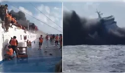 इंडोनेशिया: मदुरा द्वीप के पास फेरी में आग लगने से 5 की मौत, 41 लापता, 225 लोगों को बचाया गया