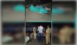 अज्ञात वाहन की टक्कर से महिला की मौत, चार घंटे चक्काजाम