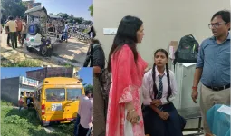 स्कूल बस-ई-रिक्शा भिड़ंत में कई छात्र घायल, चालक की मौत