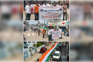 कारगिल विजय दिवस पर एबीवीपी ने निकाली 100 मीटर लंबी तिरंगा यात्रा, शहीदों को दी श्रद्धांजलि