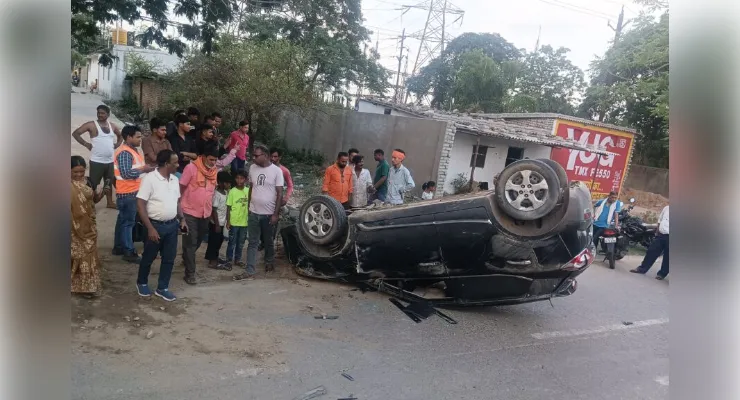 कोरबा: तेज रफ्तार का कहर जारी, अनियंत्रित होकर पलटी एसयूवी कार, पांच लोग घायल