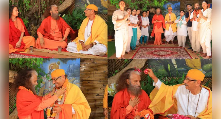 परमार्थ निकेतन पहुंचे सुधांशु महाराज, स्वामी चिदानन्द को दी जन्मदिवस की बधाई